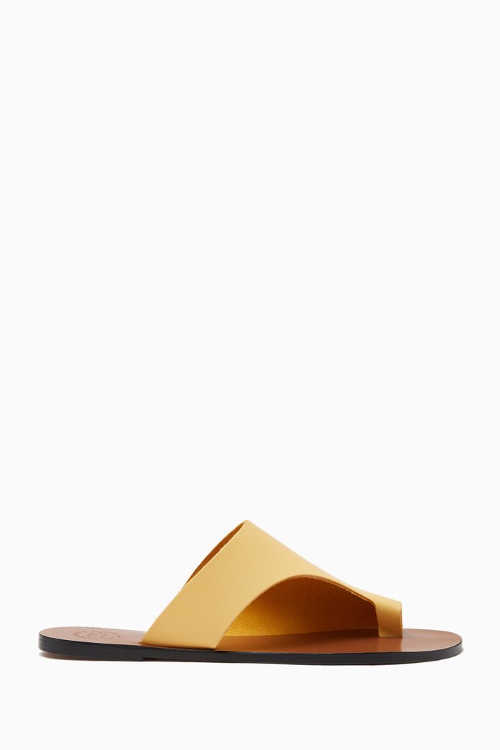 

Rosa Toe-ring Sandals in Leather, Yellow