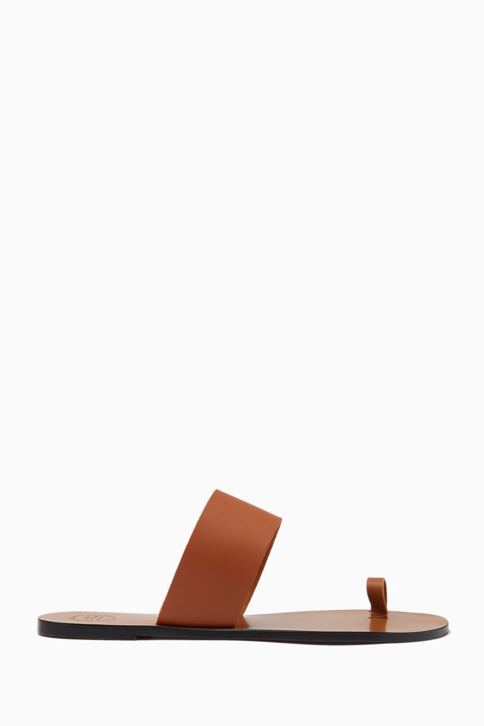 

Astrid Toe-ring Sandals in Leather, Brown