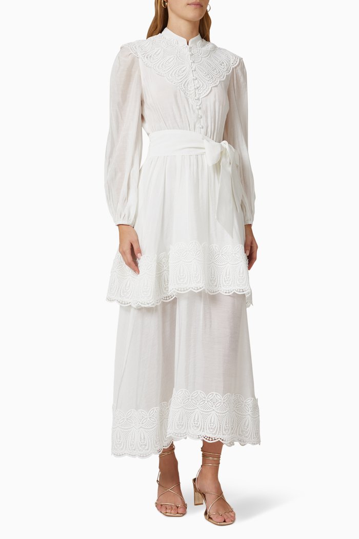 

Elaina Dress in Crochet Fabric, Neutral