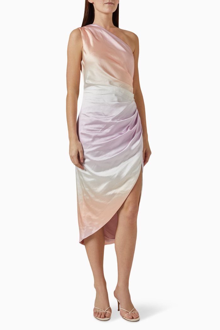 

Mute Midi Dress in Ombré Satin, Multicolour
