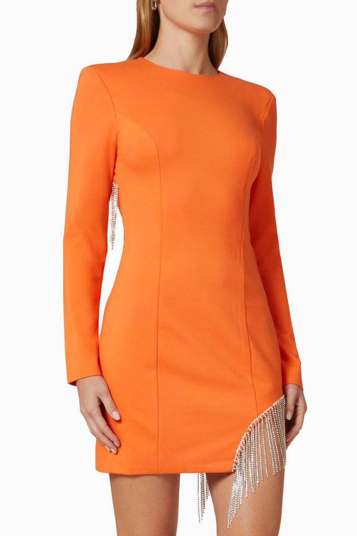 Nebulous Mini Dress in Viscose Jersey, Orange