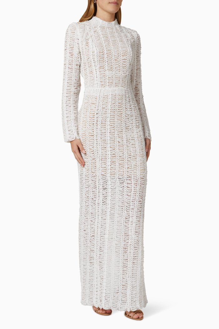 

Idalia Dress in Lace Tulle, Neutral