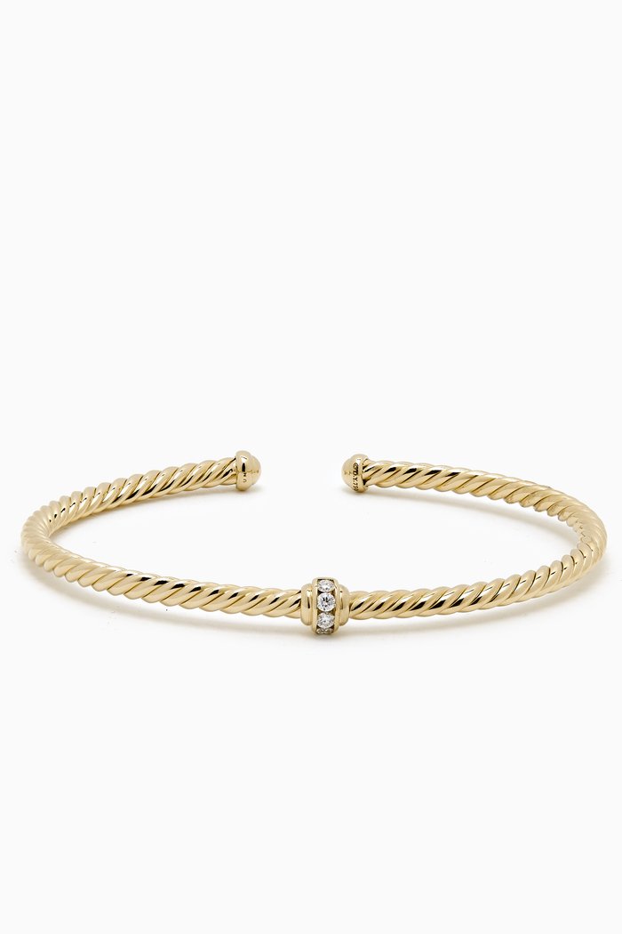 

Cable Classics Center Station Diamond Bracelet in 18kt Gold, Yellow