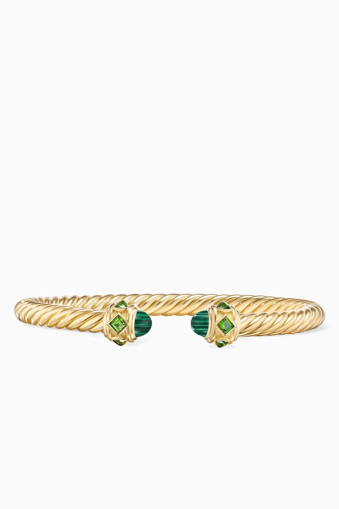 

Renaissance® Bracelet with Malachite & Chrome Diopside in 18kt Yellow Gold, Blue