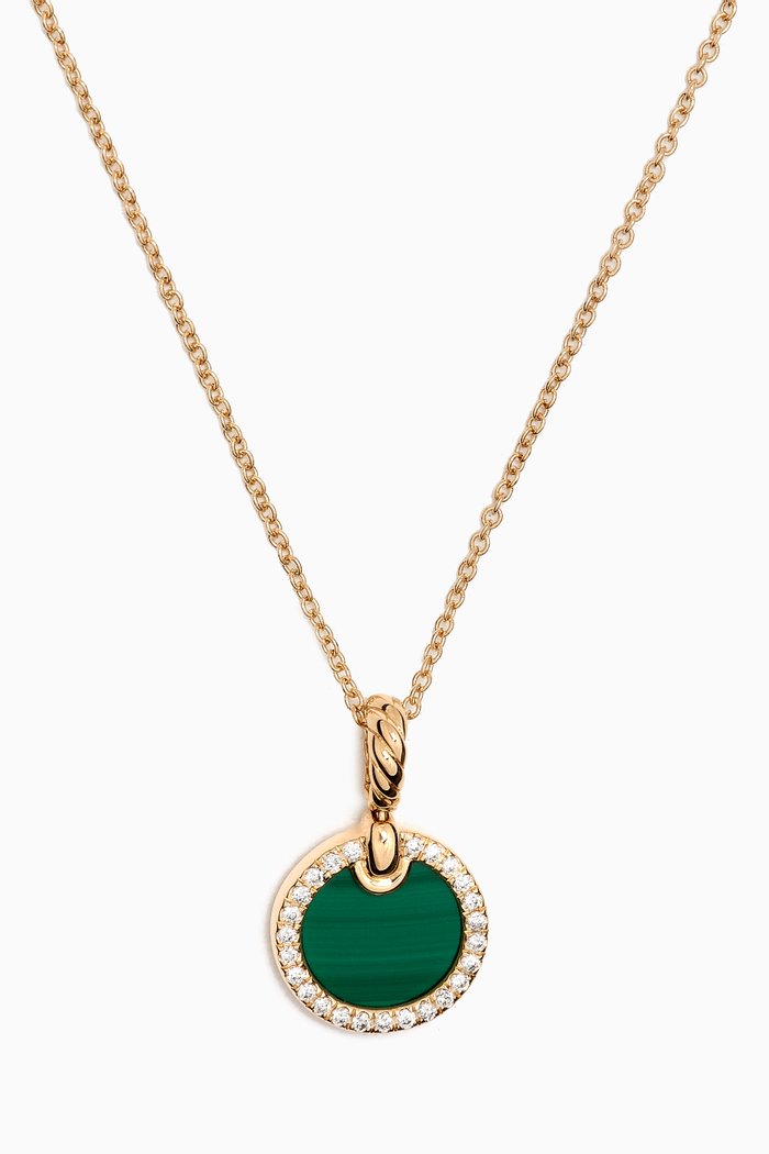 

Petite DY Elements® Diamonds & Malchite Necklace in 18kt Gold, Green