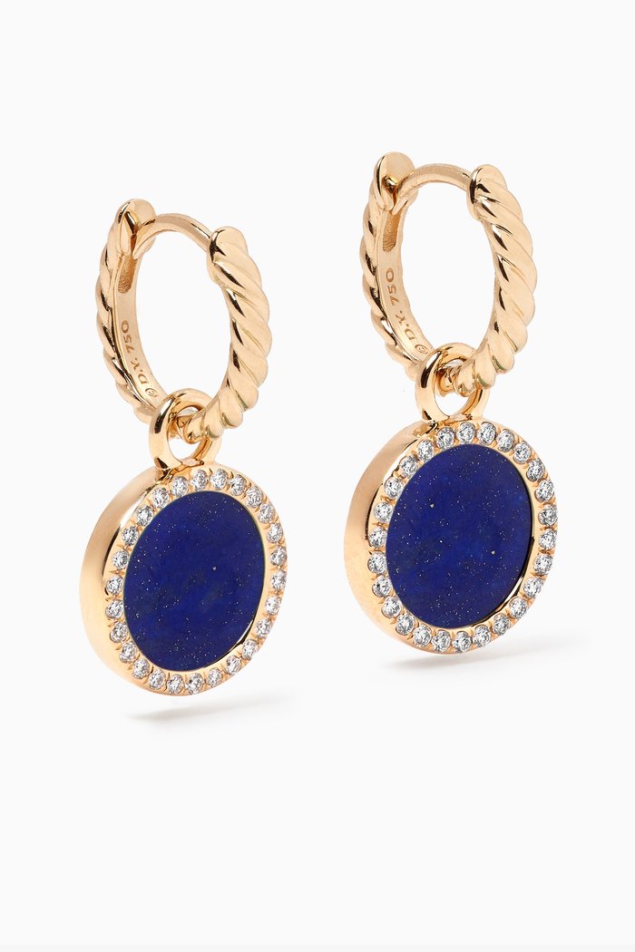 

Petite DY Elements® Diamonds & Lapis Lazuli Drop Earrings in 18kt Gold, Blue