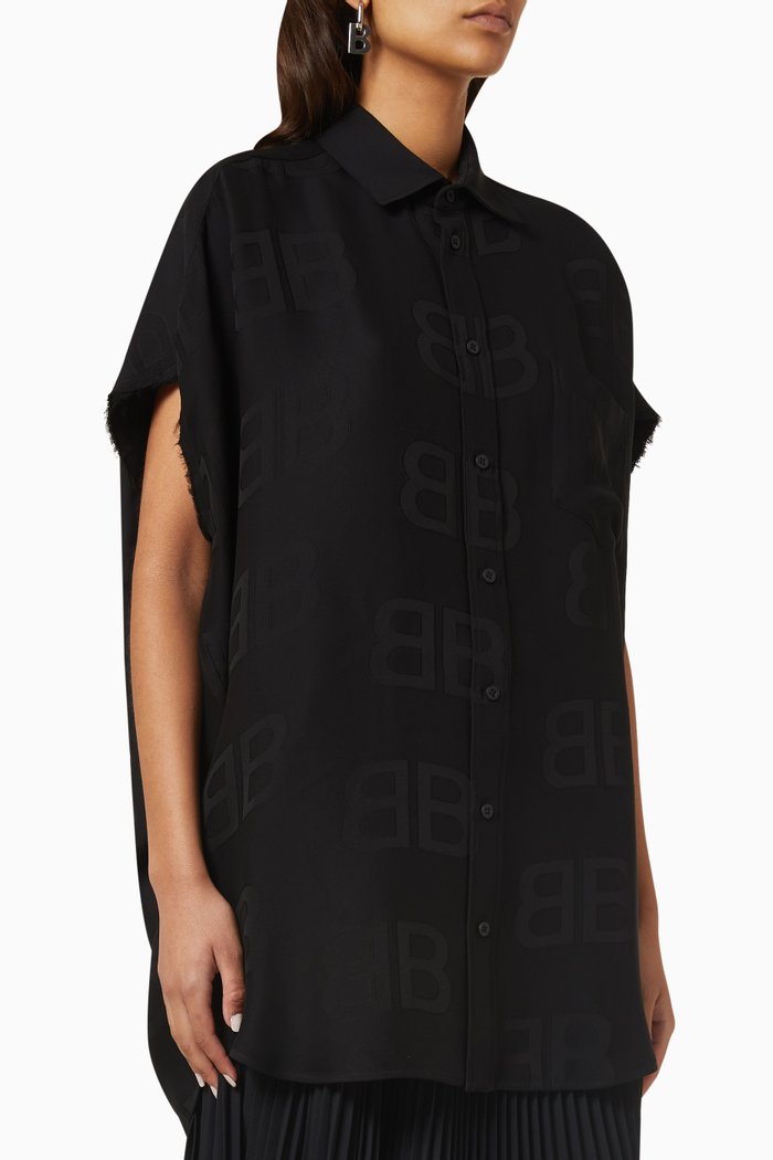 Oversized Shirt in BB Monogram, Black