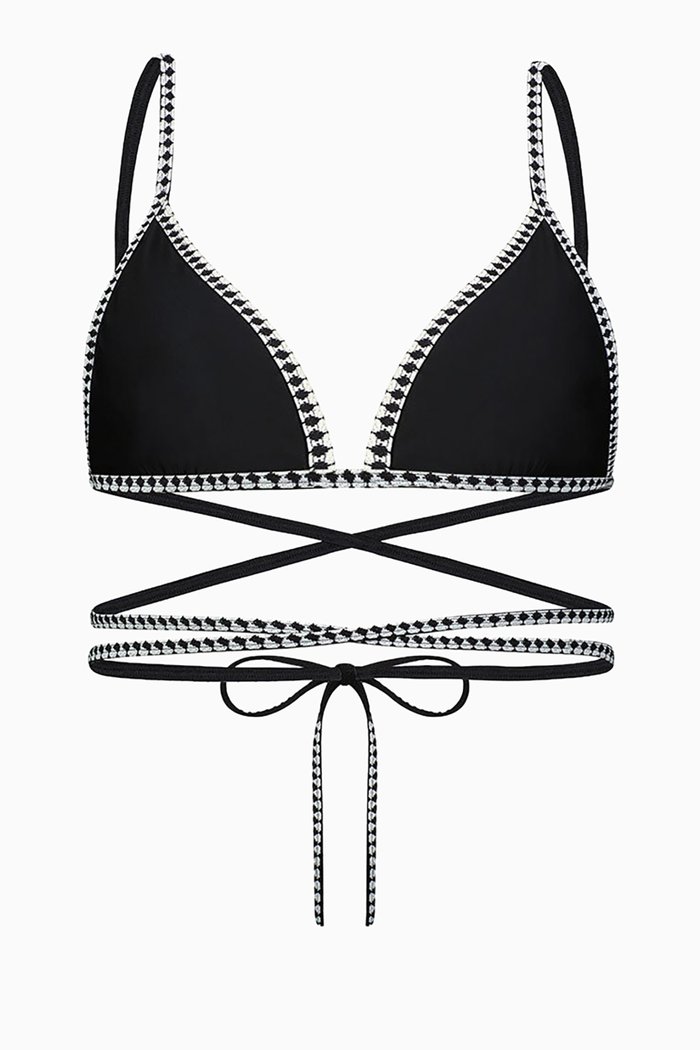 

Lena Wrap Triangle Bikini Top, Black