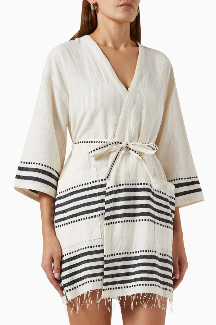 

Eshe Short Robe in Cotton, Black