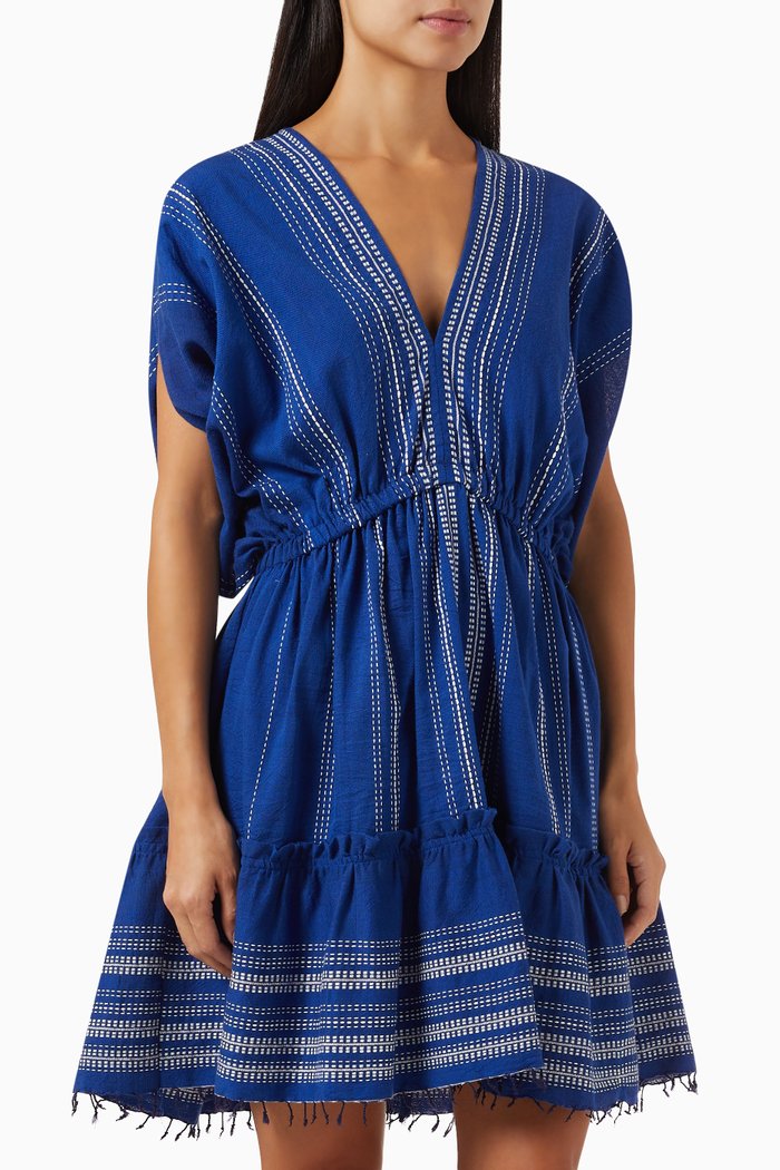 

Inku Mini Dress in Cotton, Blue