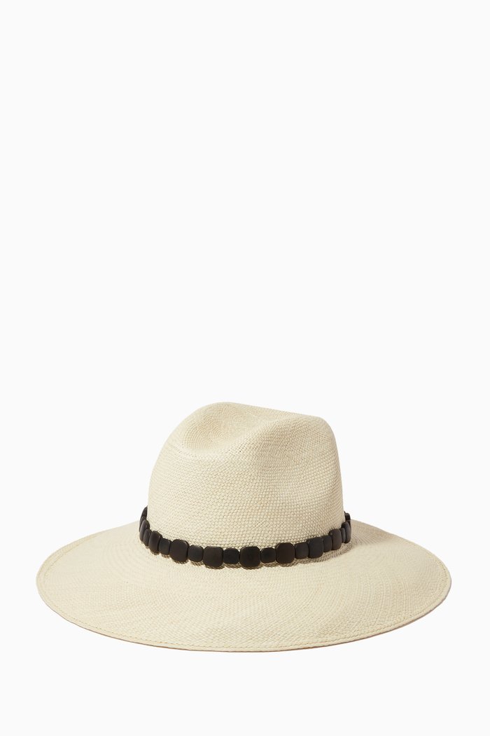 

Kikai Wide Brim Hat in Raffia, White