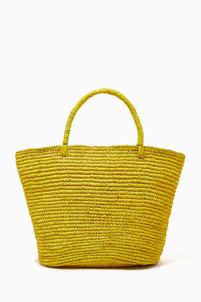 

Small Cayana Tote Bag in Toquilla Raffia, Yellow