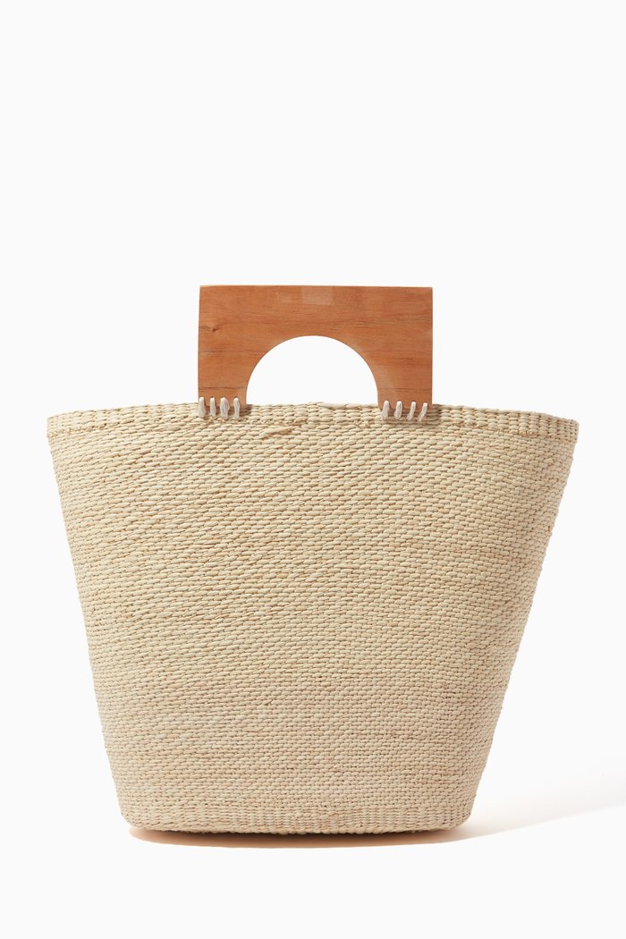 

Small Sua Tote Bag in Raffia, Neutral