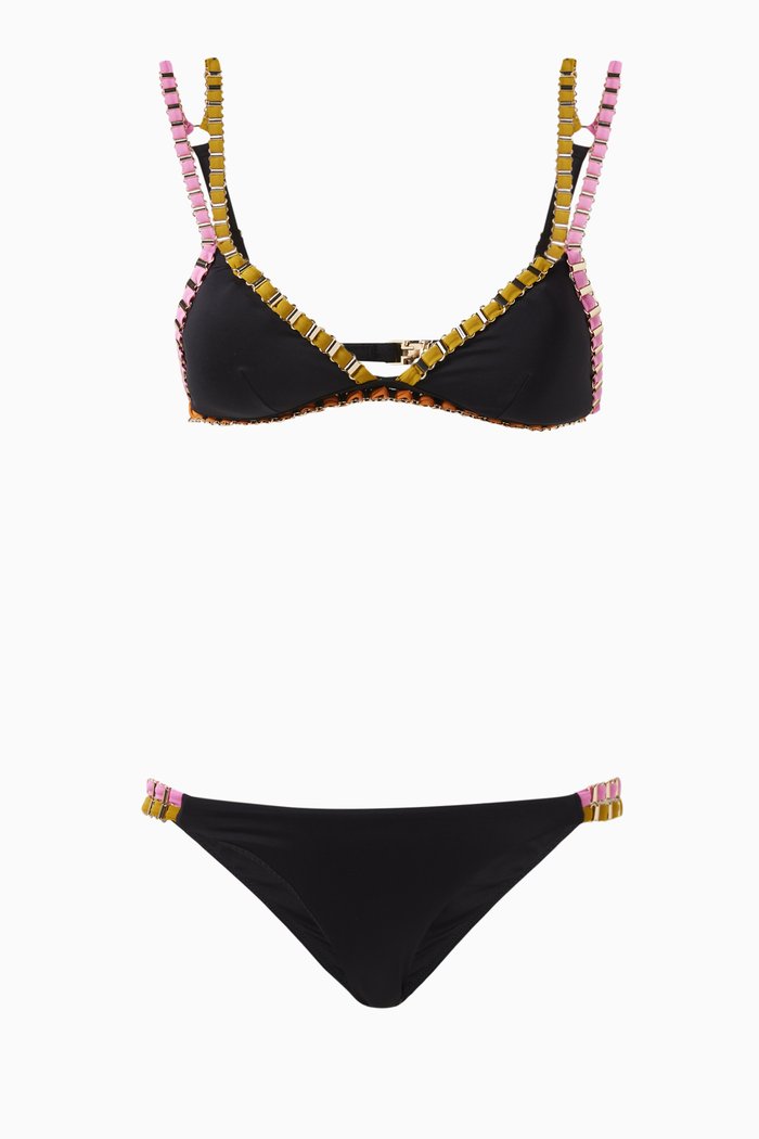 

Paradise Bikini Set in Stretch Nylon, Blue