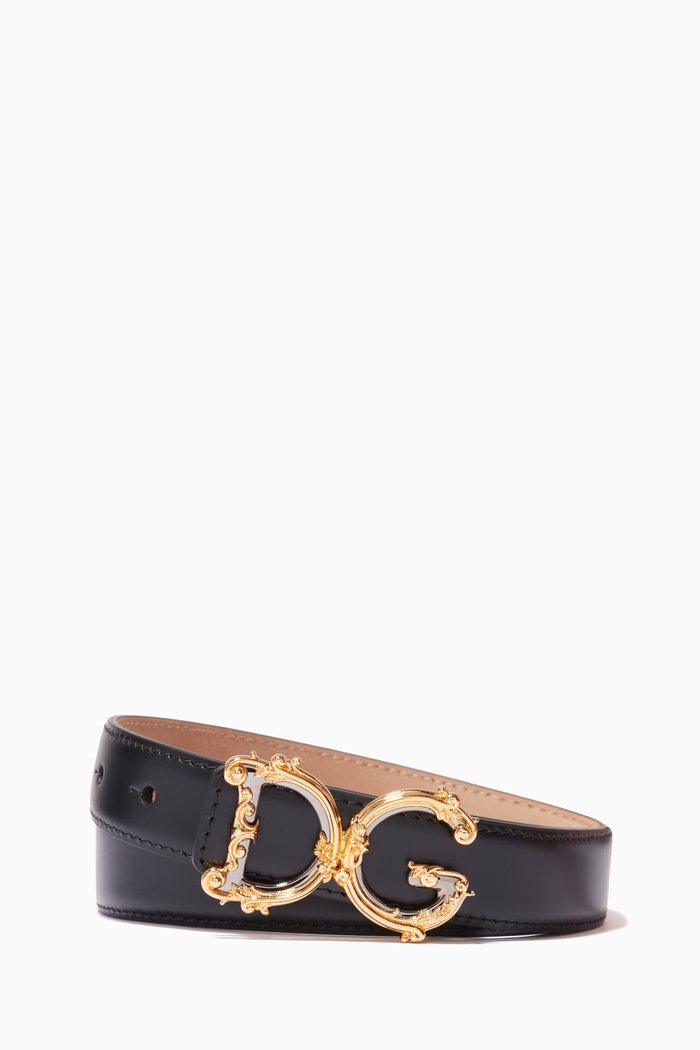 

DG Barocco Belt in Leather, 25mm, Black