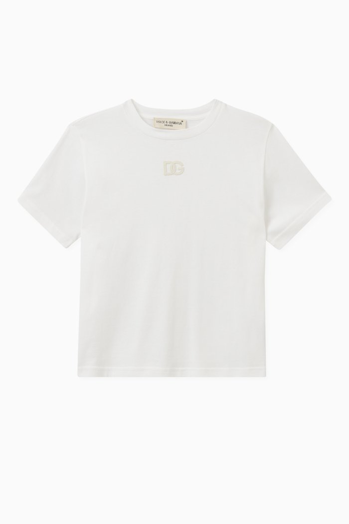 Logo-embroidered T-shirt in Cotton, White
