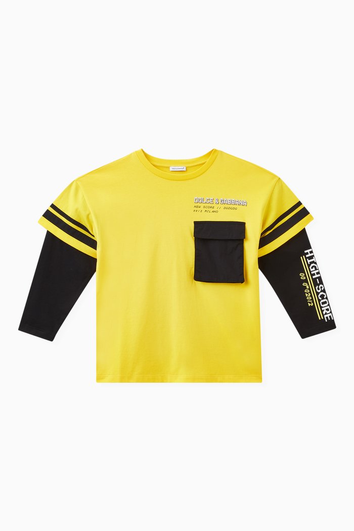

Gamers Contrast-detail T-shirt in Cotton, Yellow