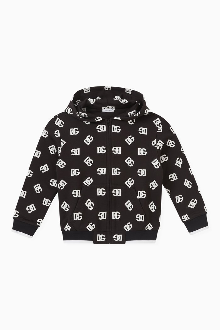

Logo Hoodie in Cotton Jersey, Black