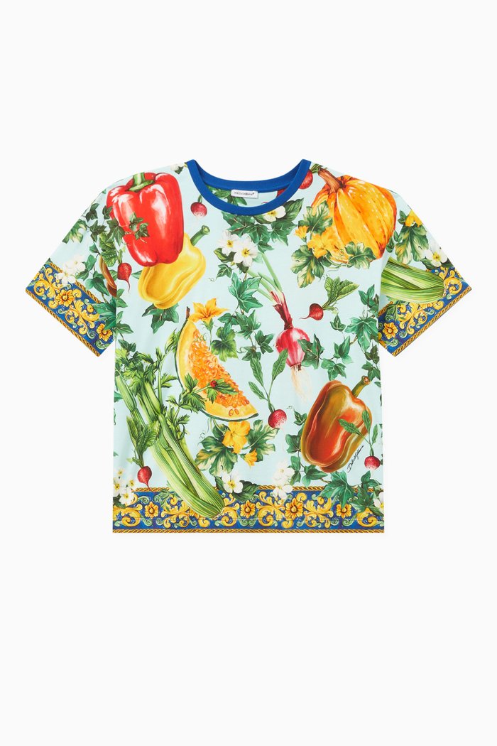 

Farmer-print T-shirt in Cotton, Blue