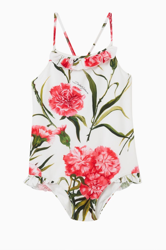 

Carnation Print Swimsuit in Lycra, Pink