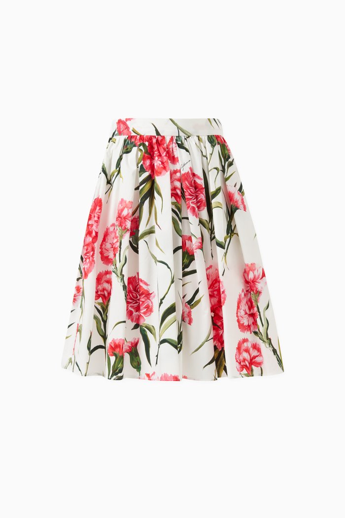 

Carnation-print Skirt in Cotton, Pink