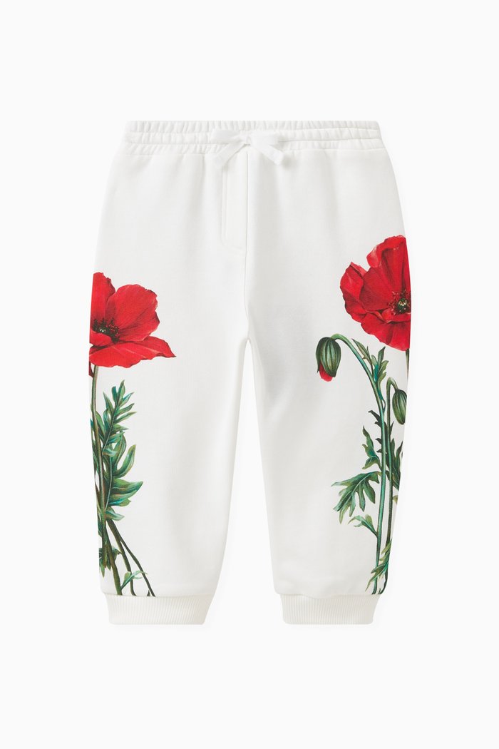 

Poppy-print Sweatpants in Cotton-jersey, Pink