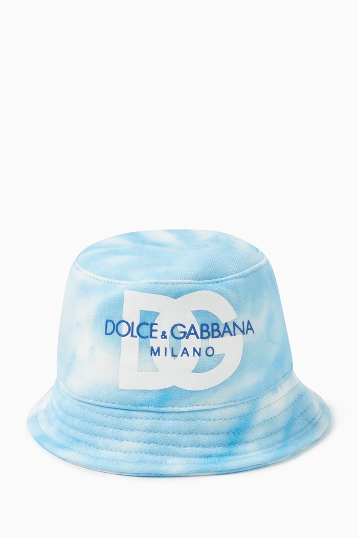 

Tie-dye Bucket Hat in Cotton, Blue