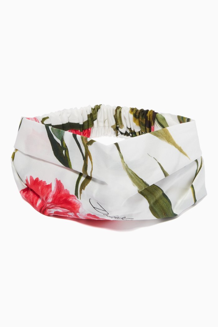 

Happy Poppy Garden Bandana Headband, White