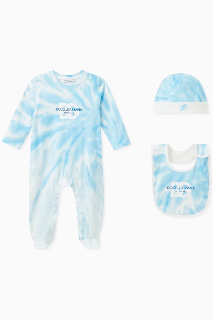 Tie-dye Sleepsuit set in Cotton, Blue