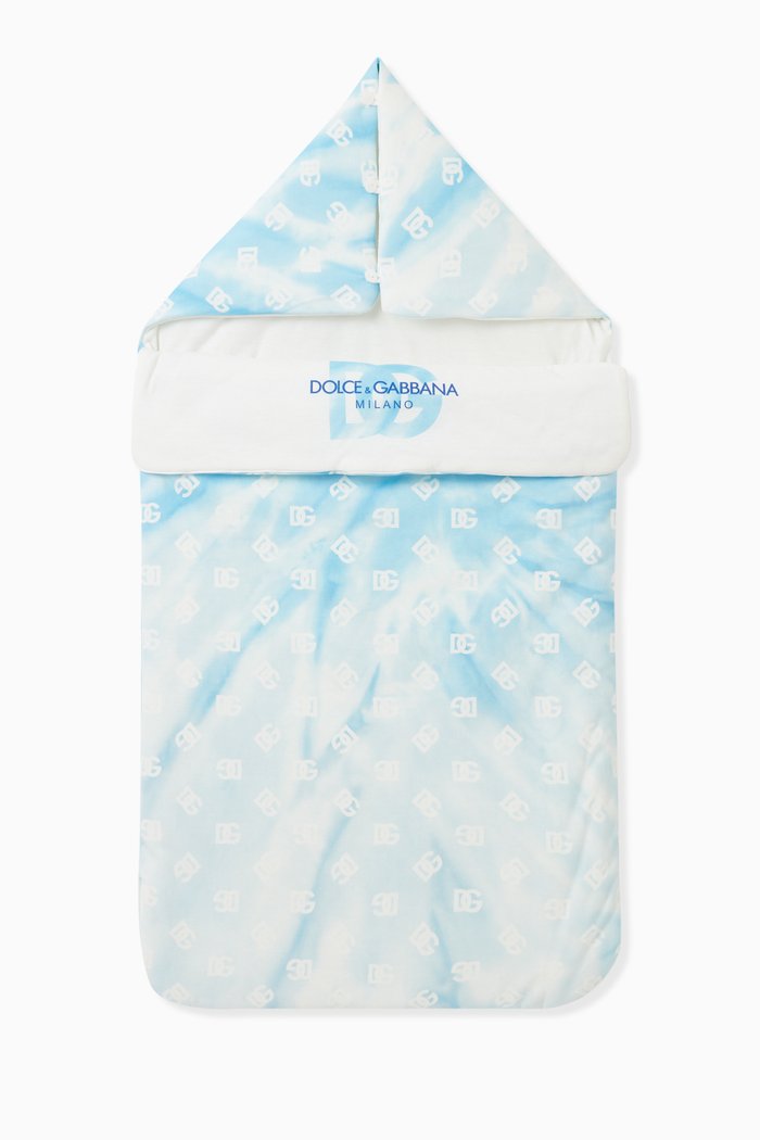 

Tie-dye Logo-print Sleeping Bag in Cotton, Blue