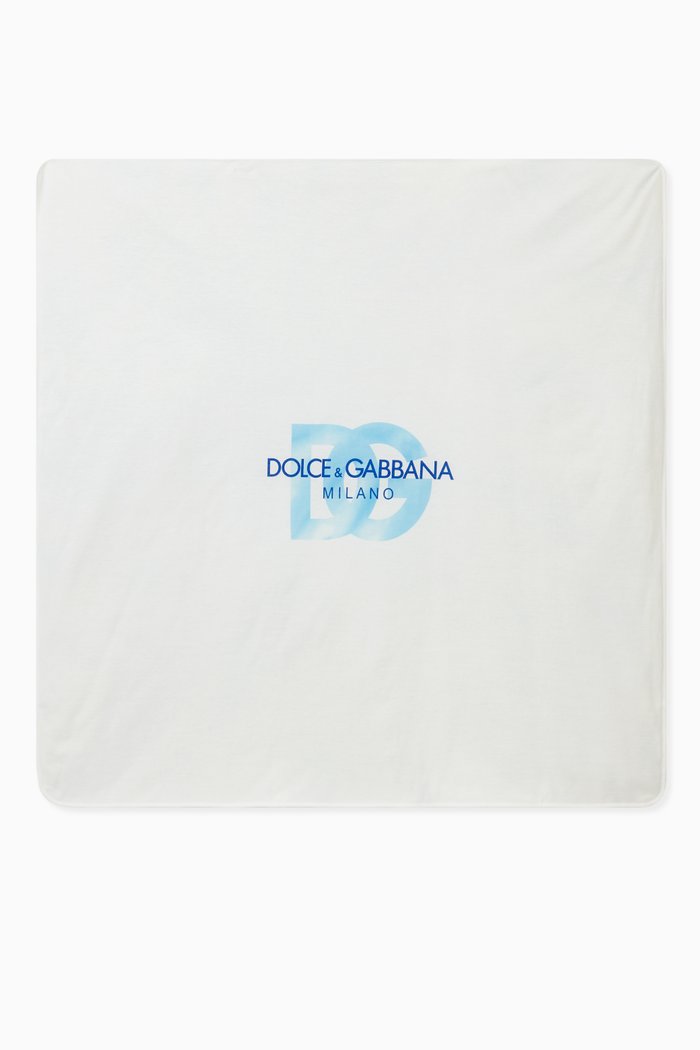 

Tie-dye Logo-print Blanket in Cotton, Blue