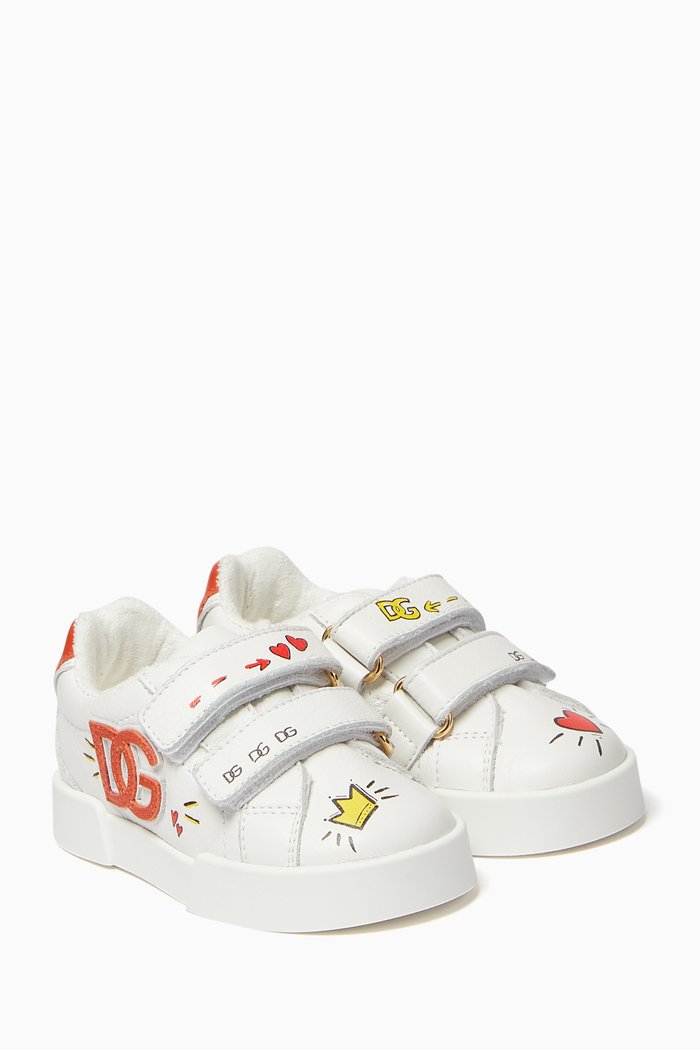 

DG Happy Garden Sneakers in Leather, White