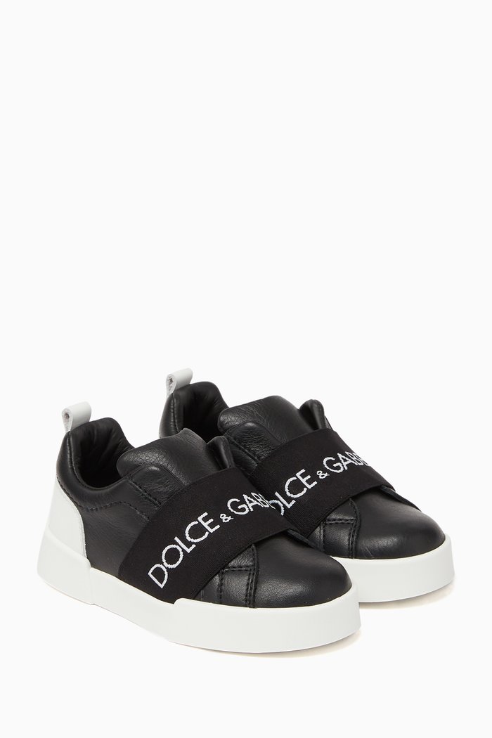 

DG Essential Logo Sneakers in Leather, Black