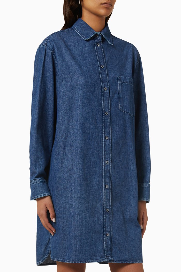 

Fatto Shirt Dress in Denim, Blue
