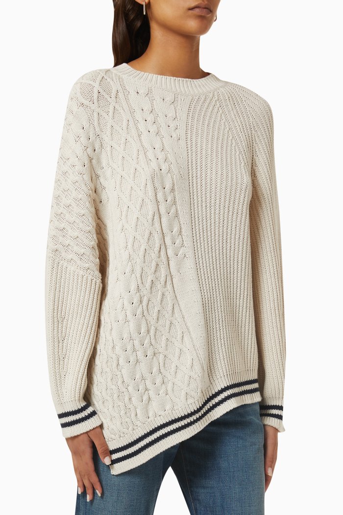 

Eburnea Sweater in Cable-knit, White