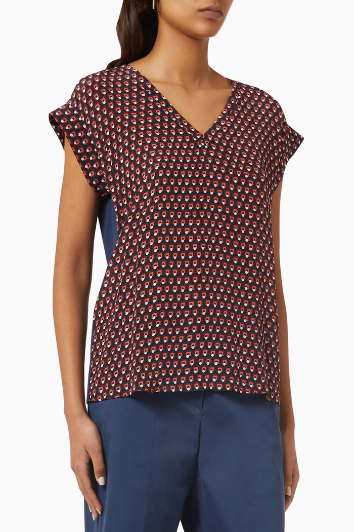 

Zirlo Top in Crepe de Chine, Multicolour