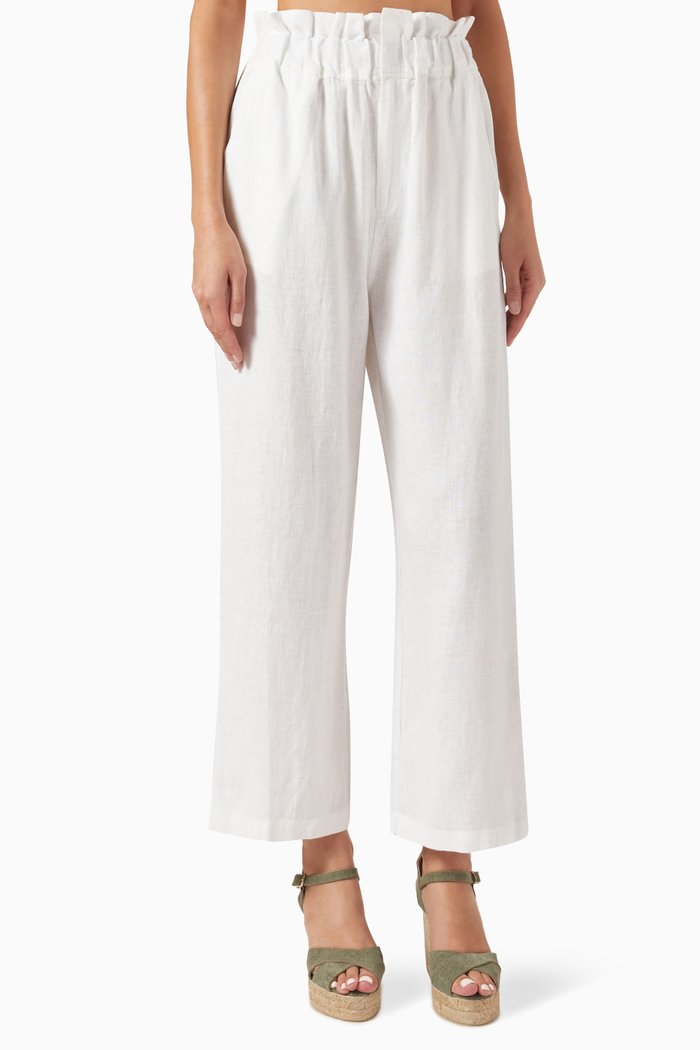 

Ducky Paperbag Pants in Linen, White