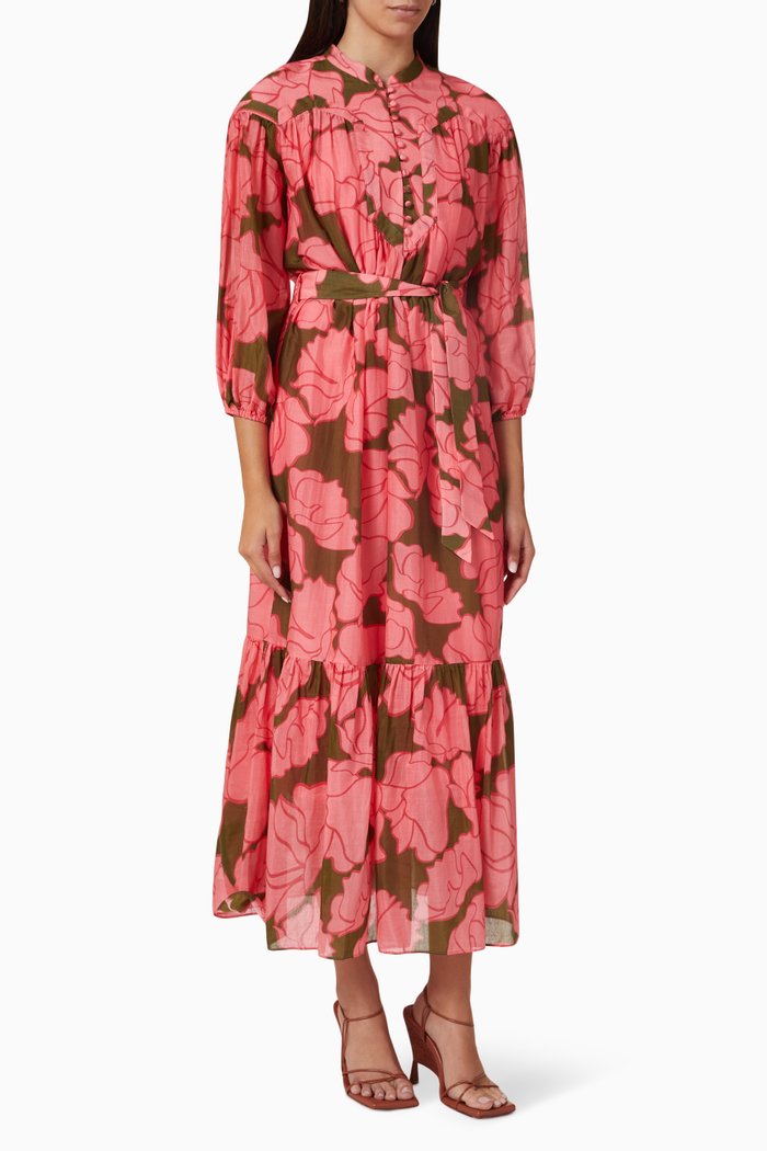 

Alisya Maxi Dress in Cotton Silk, Pink