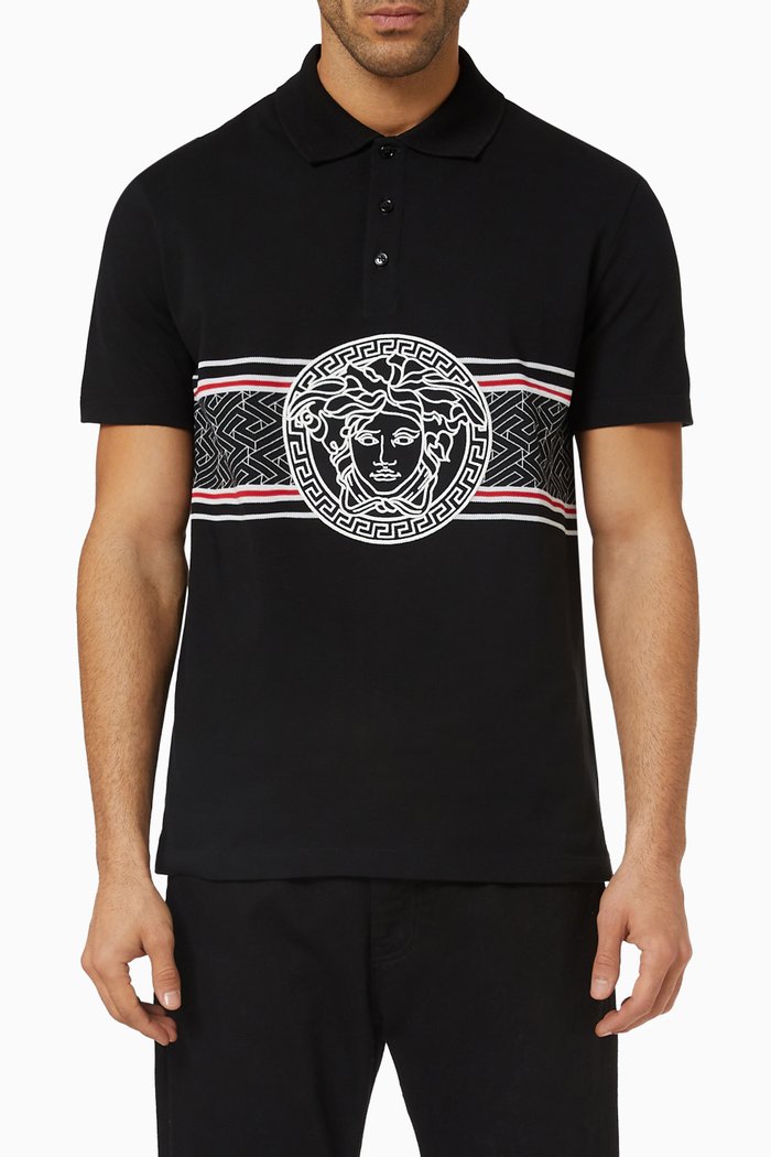 

Polo Shirt in Cotton Piqué, Black