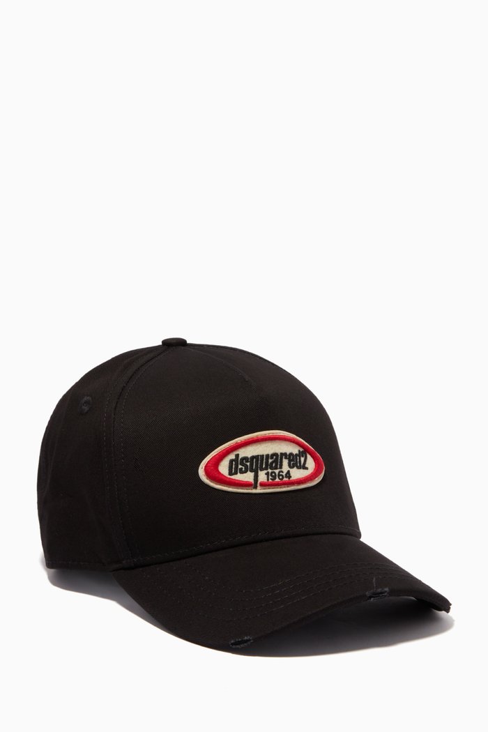 

Patch Baseball Cap in Gabardine Cotton, Black