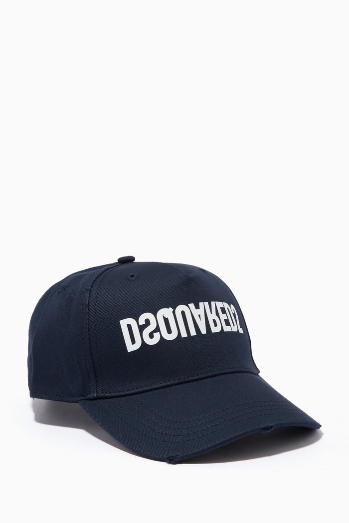 

Reverse Baseball Cap in Gabardine Cotton, Blue