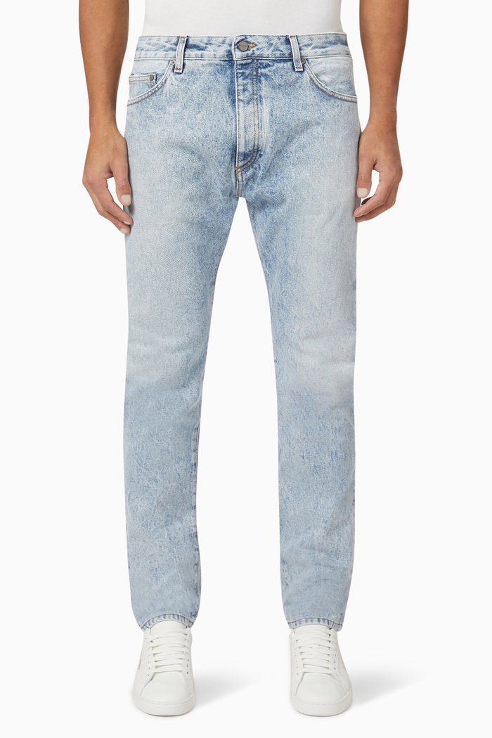 

Curved Logo Pants in Denim, Blue