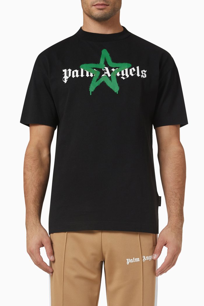 

Logo Sprayed Star T-shirt in Cotton, Black