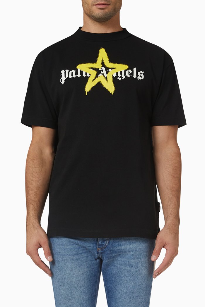 

Logo Sprayed Star T-shirt in Cotton, Black