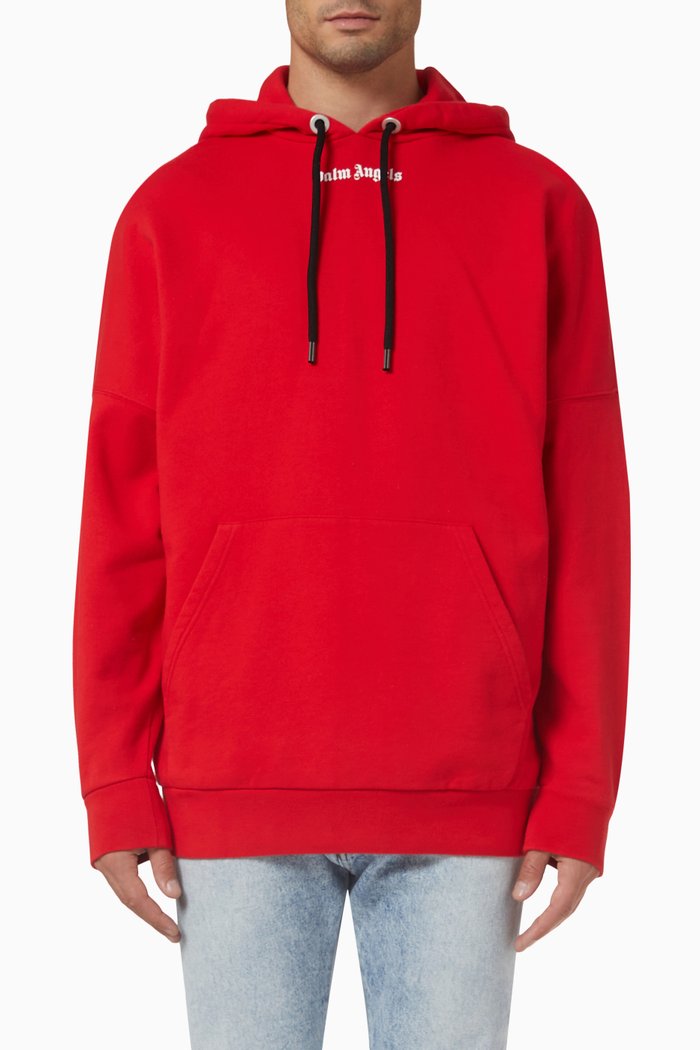 Classic Logo Hoodie in Cotton, Red