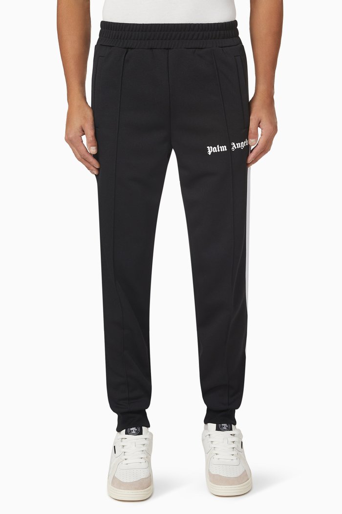 

Ankle Rib Track Pants in Technical Fabric, Black