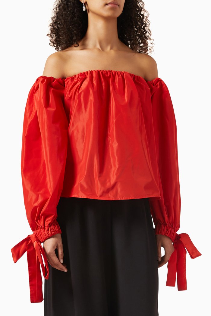 

Colby Off-shoulder Top in Nylon, Orange