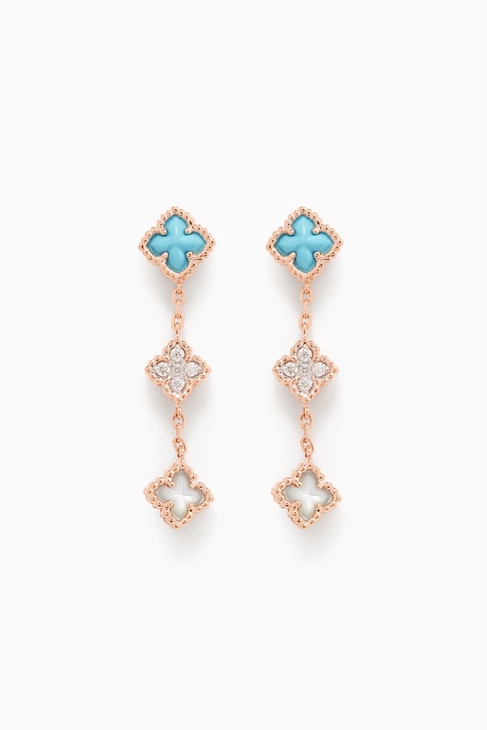 

Sharazad Jasmin Diamond Drop Earrings in 18kt Rose Gold