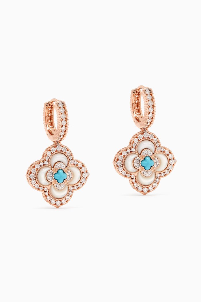 

Sharazad Jasmin Diamond Drop Earrings in 18kt Rose Gold