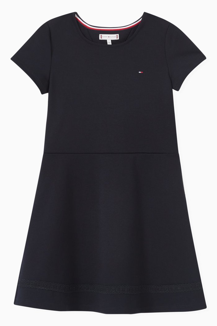 

Logo Skater Dress in Polyester-blend, Blue